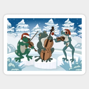 Frog Chorus String Trio at Christmas Sticker